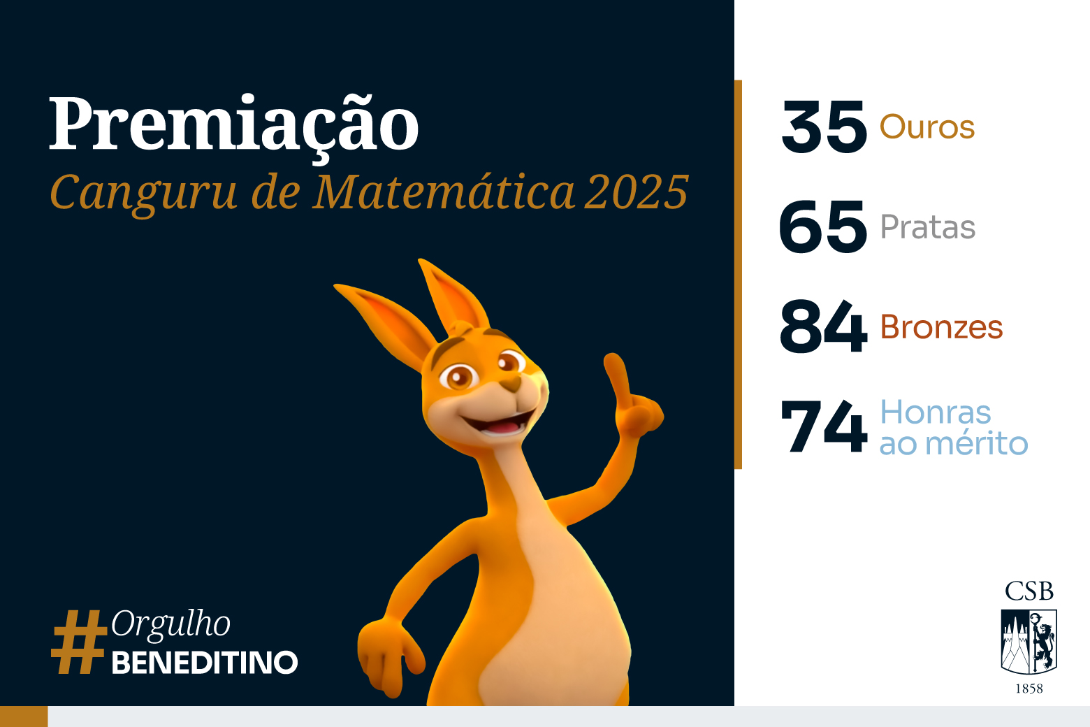 Parabéns aos medalhistas do Canguru de Matemática 2025